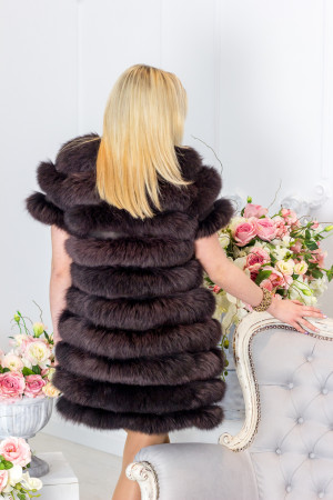 Жилет из меха хвоста песца-foto3