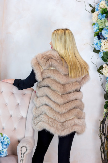 Жилет из меха песца бежевый-foto4