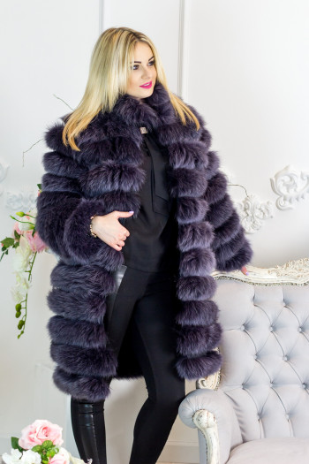 Шуба из песца "Графит"-foto3