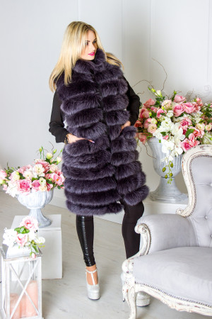 Шуба из песца "Графит"-foto10