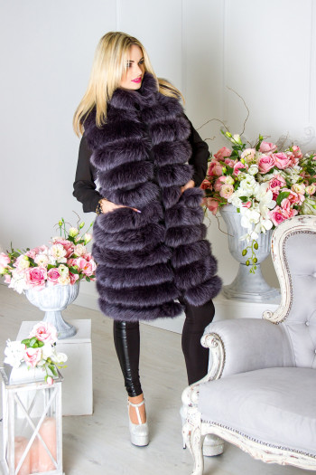 Шуба из песца "Графит"-foto10